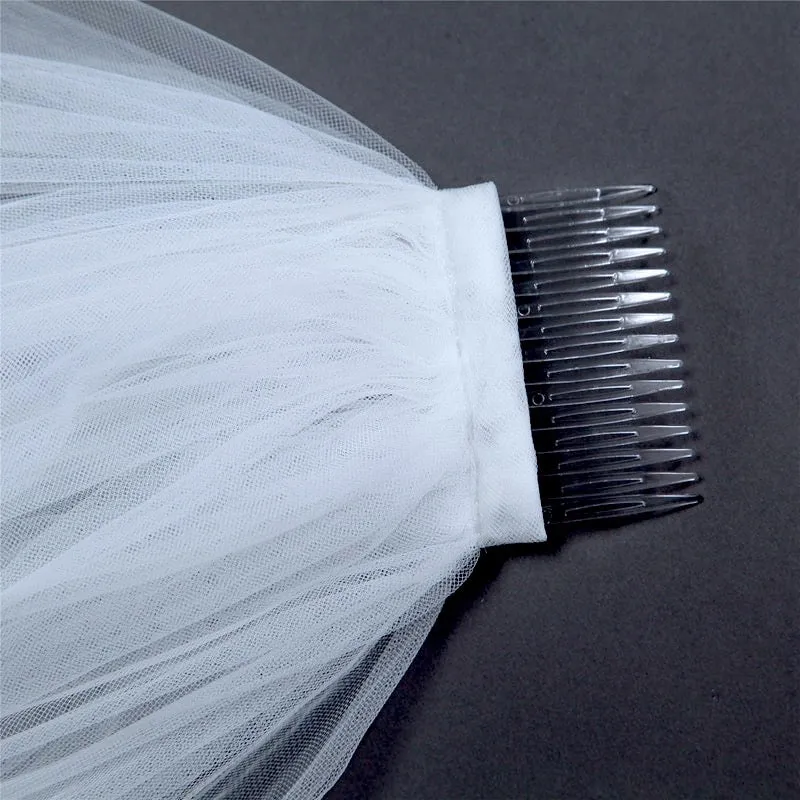 "Granada" - Ivory Lace Edge Fingertip Bridal Veil