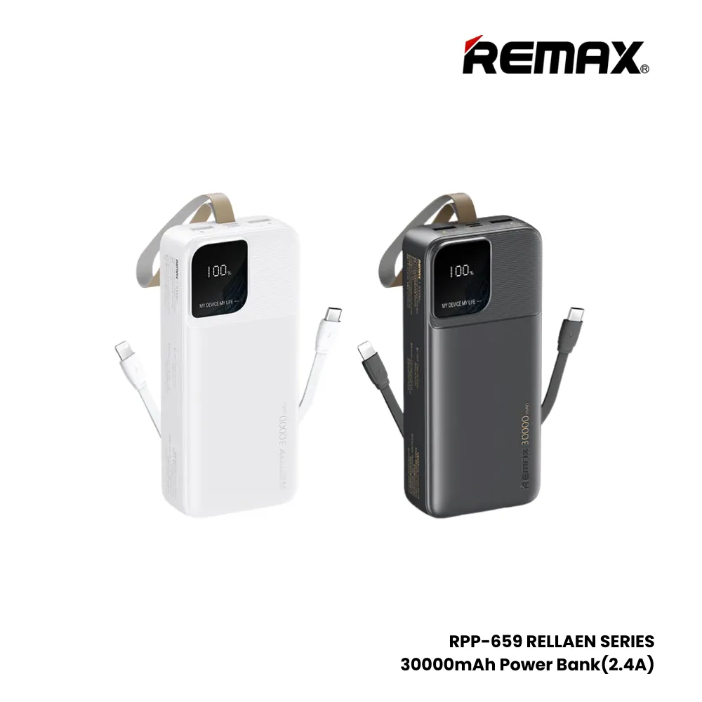 REMAX RPP-659 Rellaen Series 30000mAh Fast Charging Power Bank(2.4A) - White
