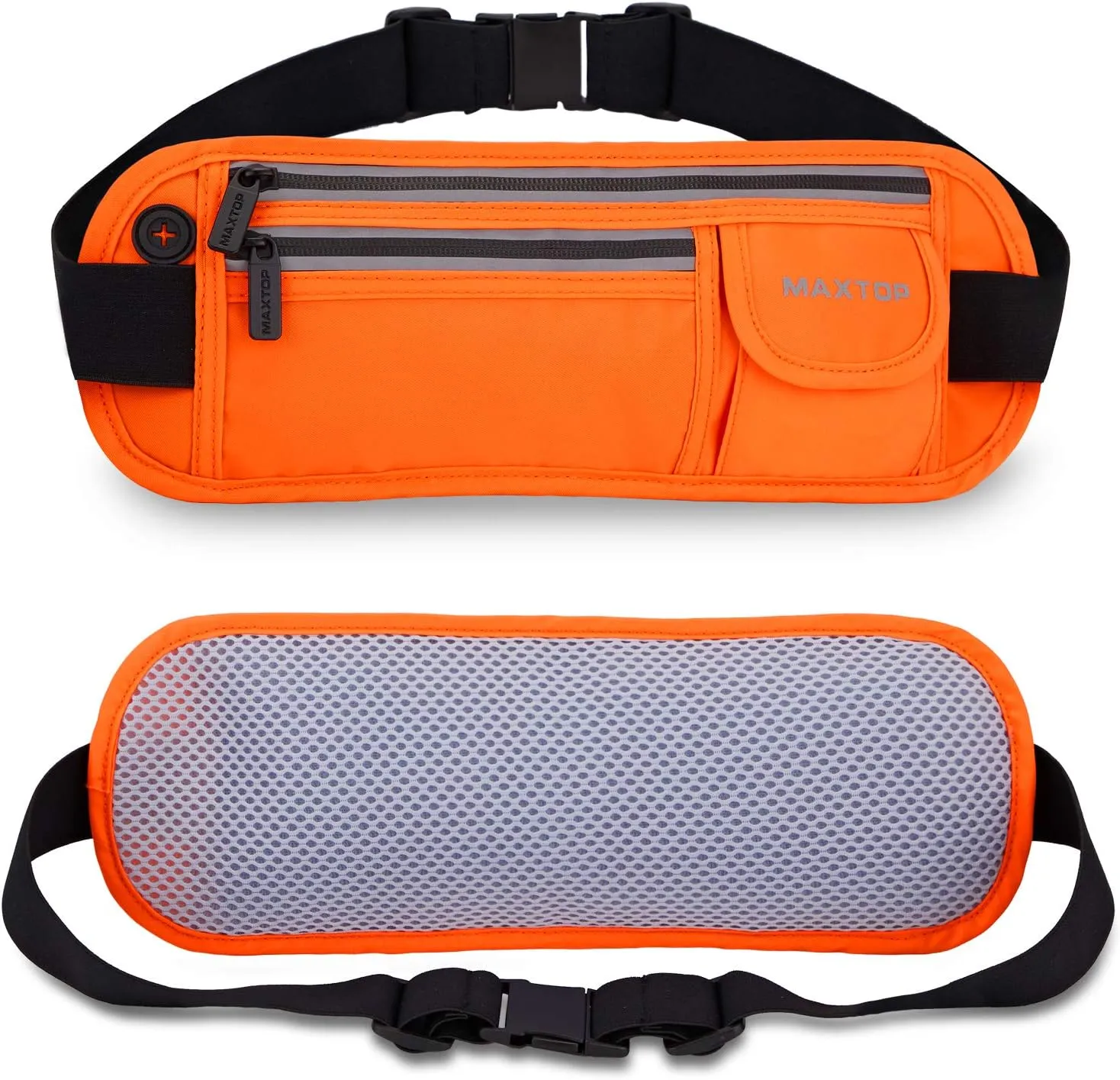 Slim Running Belt Fanny Packs for Women Men, Reflective Waist Pack Phone Holder for Walking Fitness Workout Exercise,Water Resistant Running Travel Belt Bag Jogging Pouch, Gym Accessories for Runner