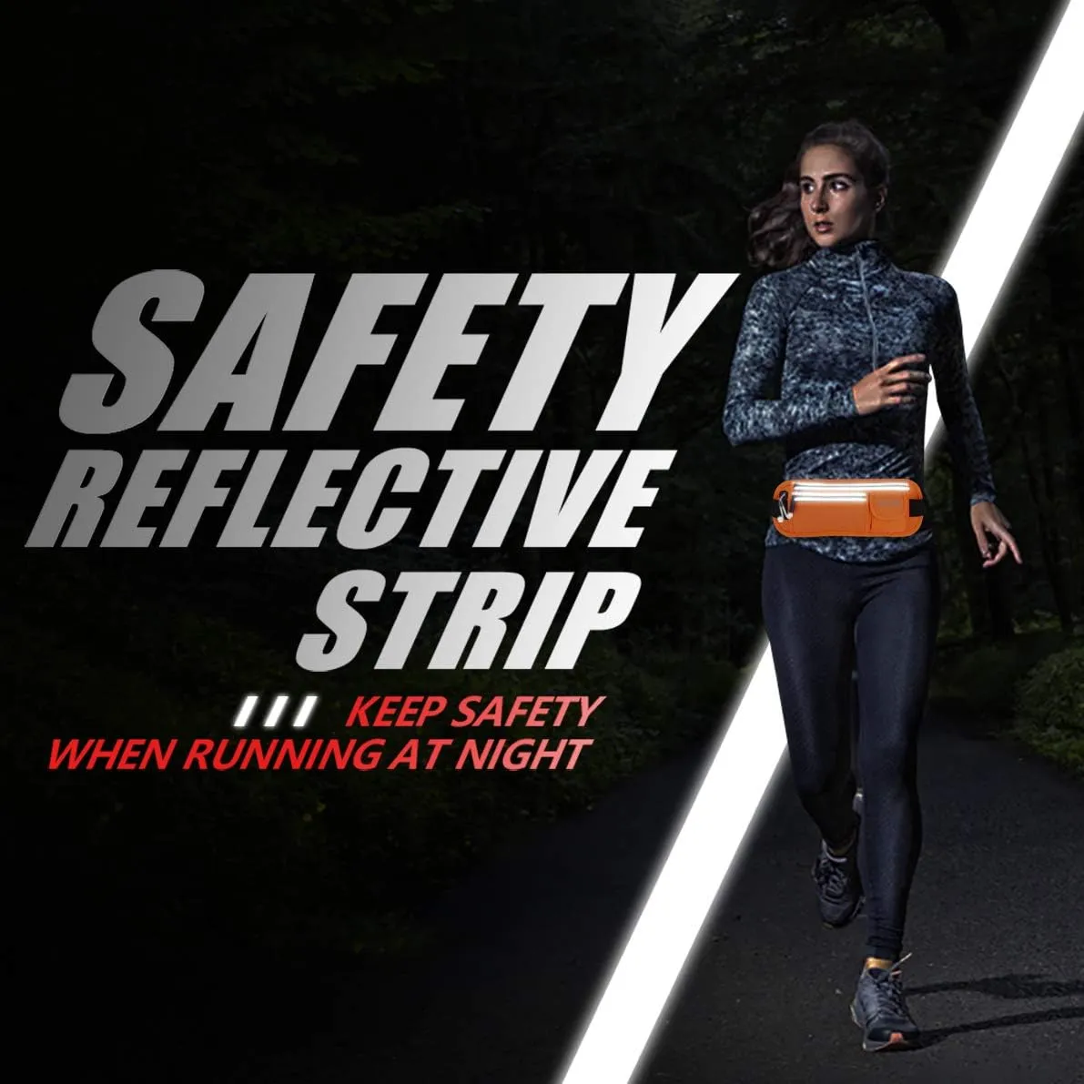 Slim Running Belt Fanny Packs for Women Men, Reflective Waist Pack Phone Holder for Walking Fitness Workout Exercise,Water Resistant Running Travel Belt Bag Jogging Pouch, Gym Accessories for Runner