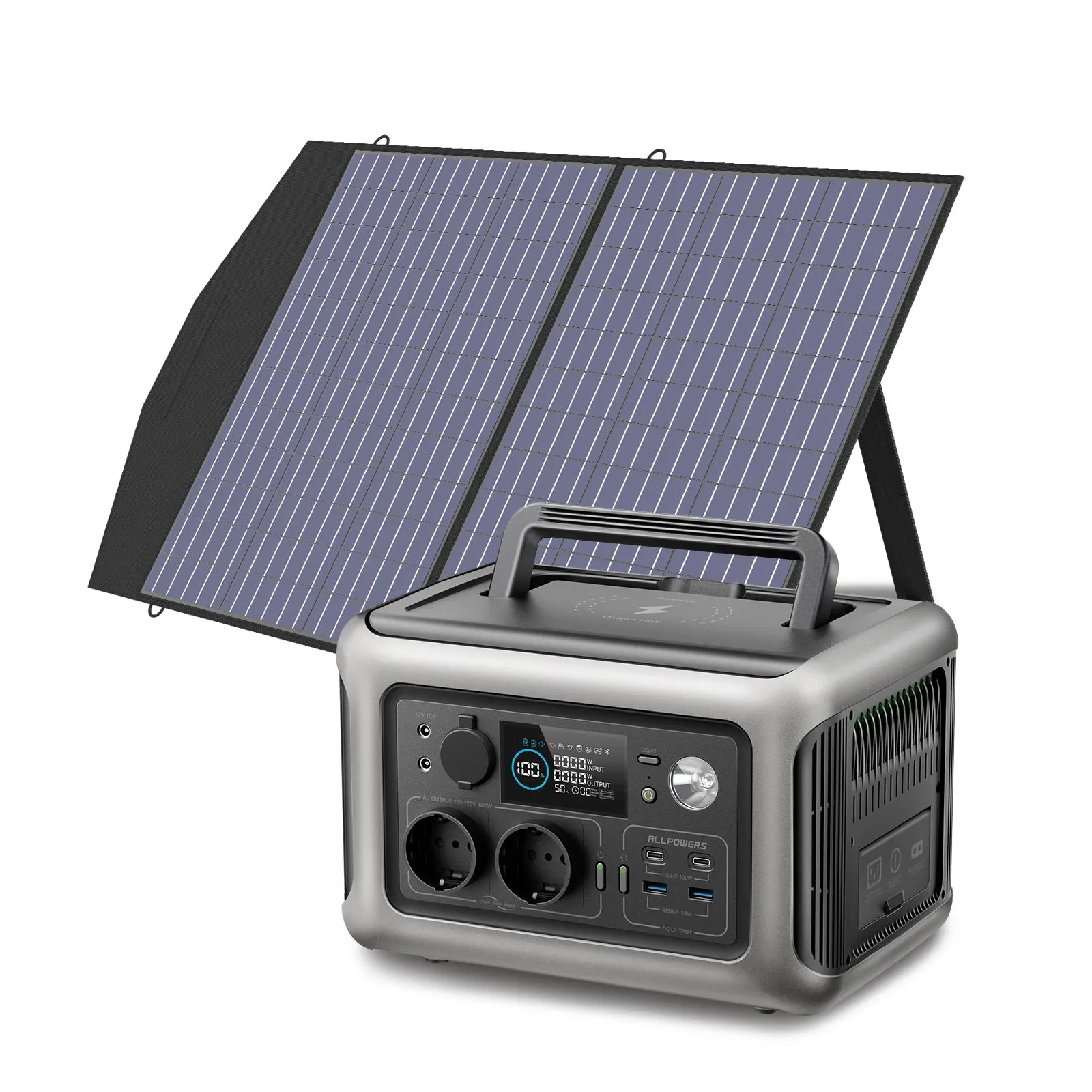 Solar Portable Power station Battery for Home Backup and Outdoors Camping RV