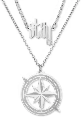 Stray Necklace SKZ Inspired Merch Necklace Set Stay Pendant Compass Design Jewelry Accessory for Stay Fans Gifts