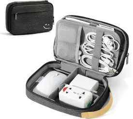 Travelkin Cord Organizer Travel, Electronic Organizer Travel Case, Cable Organizer Bag For Cords,Chargers Phone, Sd Card,Usbs (Black)
