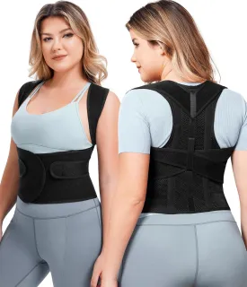 URSEXYLY Back Brace Posture Corrector for Women Adjustable Shoulder Straightener Full Back Support Upper and Lower Back Pain Relief,Spine Back Straightener Posture Corrector (Black, Medium)