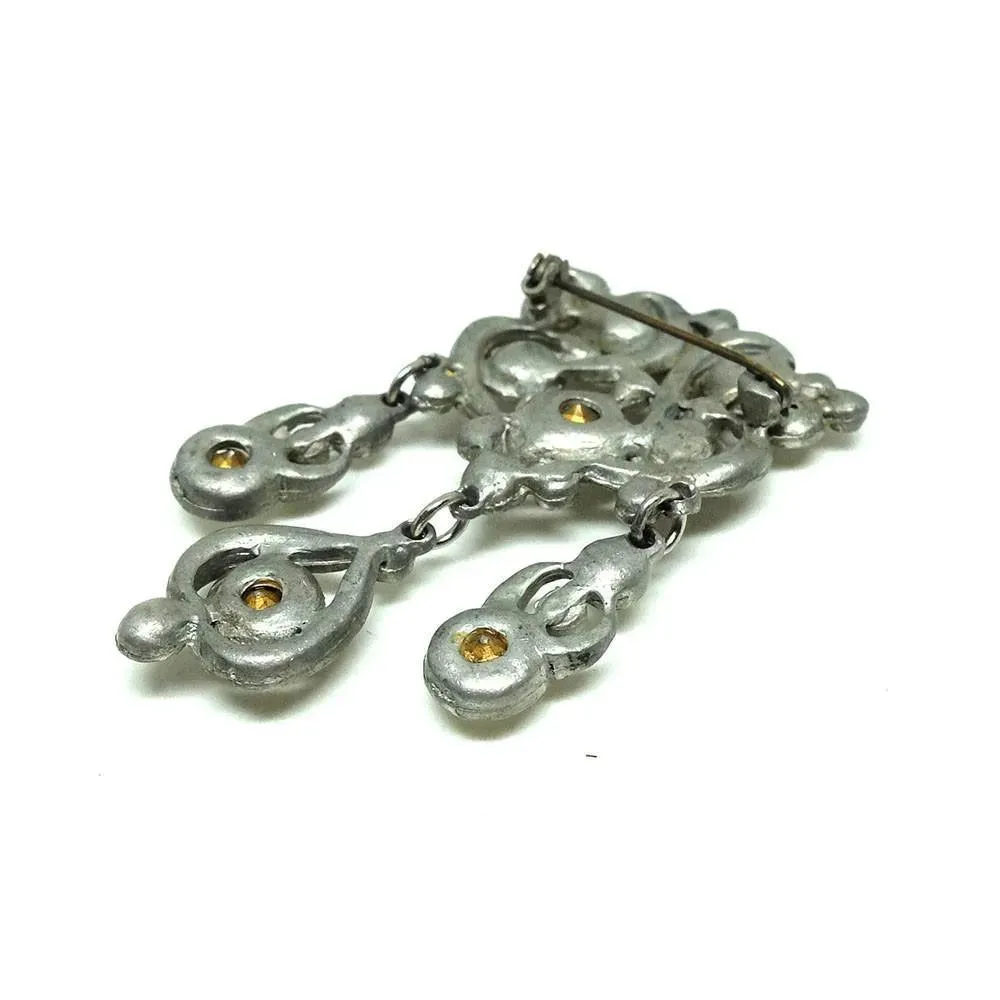 Vintage 1930s Diamante Drop Brooch