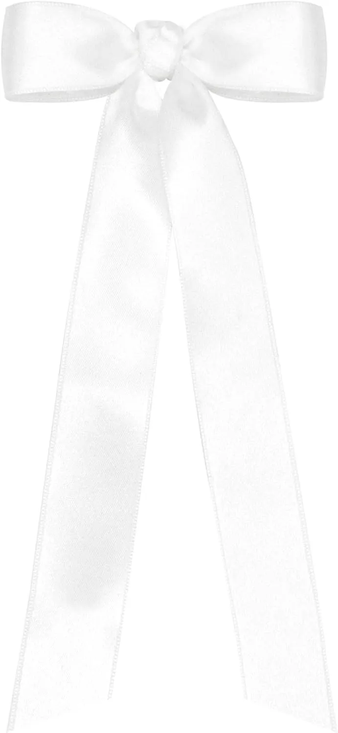 Wee Ones Girl's French Satin Bowtie with Streamer Tails on a WeeStay No-Slip Hair Clip