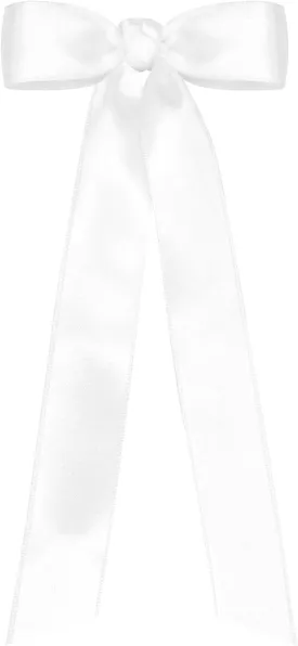 Wee Ones Girl's French Satin Bowtie with Streamer Tails on a WeeStay No-Slip Hair Clip
